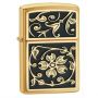 Zapalniczka benzynowa Zippo Gold Floral Flush Emblem Brushed Brass - 2